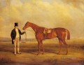 A Gentleman Holding Dangerous horse John Ferneley Snr